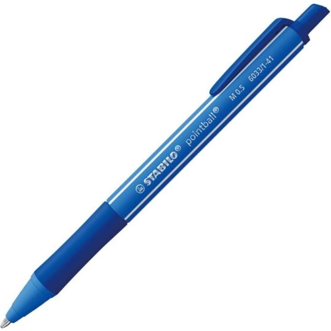 Stabilo Pointball Blauwe Balpen 0.5mm - Ergonomisch & Vloeiend Schrijven