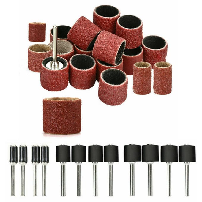 338 stuks schuurtrommelset, nagelboorbits, gepolijste Dremel-accessoires, roterend gereedschap 252pcs brown