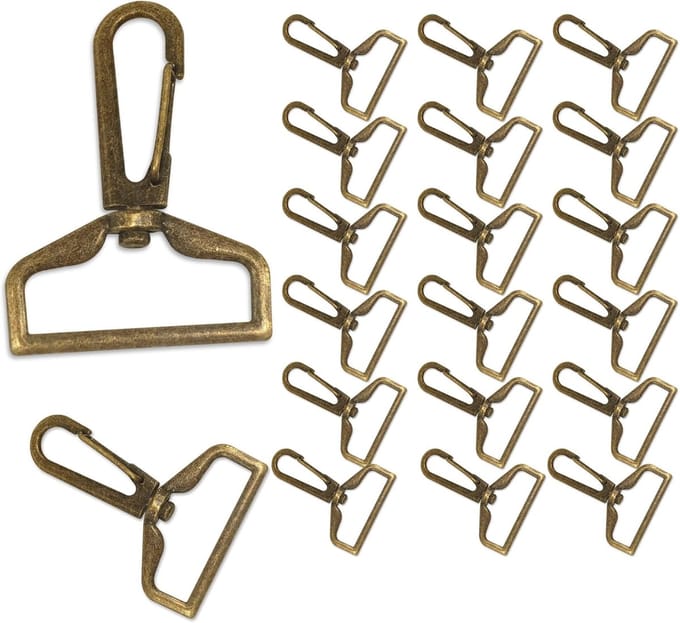 Draaibare Snap Haken - Kreeft Klauw Sluitingen - Doe-het-zelf Projecten - Stevige Metaalconstructie - 32mm - Brons