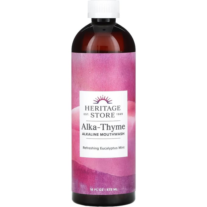Alka-Time, Alkalisch Mondwater, Verfrissende Eucalyptus Munt, 473 ml (16 fl oz) pink