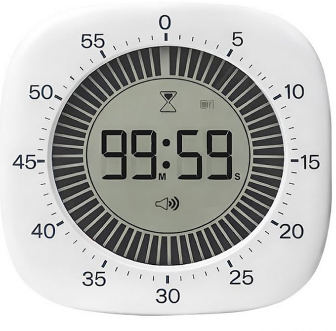 Lowell JT-5416B, een digitale kookwekker en stopwatch Just a Minute Timer / Wit / met alarm