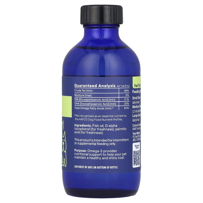 Trace, Huisdier, Omega 3, voor honden en katten, 118ml (120 ml) blue