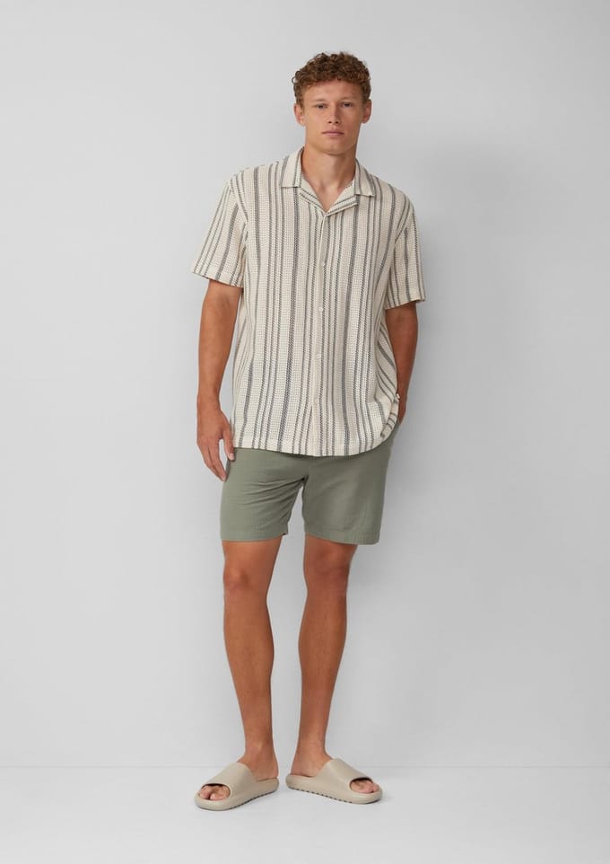 Textured Katoenen Shorts QS