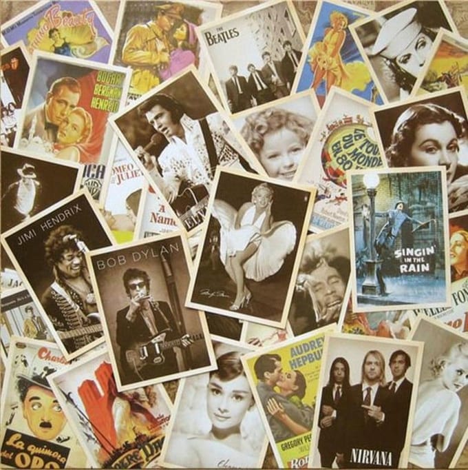 Kaarten set Vintage style Famous - 32 ansichtkaarten