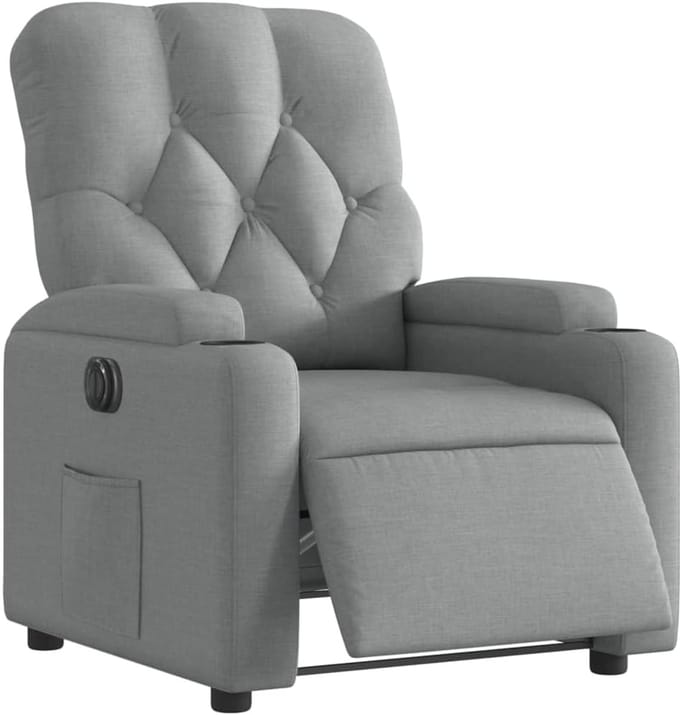 Elektrisch Verstelbare Fauteuil met Voetensteun in Lichtgrijs