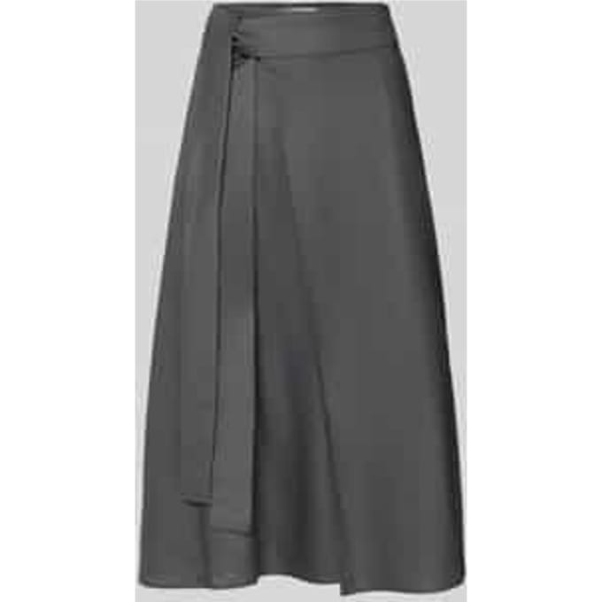 regular fit midi-rok van linnenmix