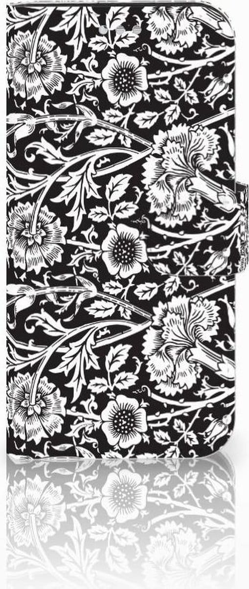 Book Case voor Samsung Galaxy S7 Hoesje Black Flowers
