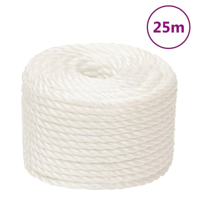 vidaXL - Werktouw - 12 - mm - 25 - m - polypropeen - wit