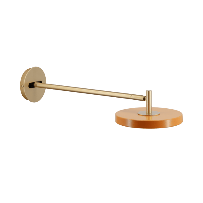 UMAGE LED wandlamp Asteria Long, oranje/messing, stekker