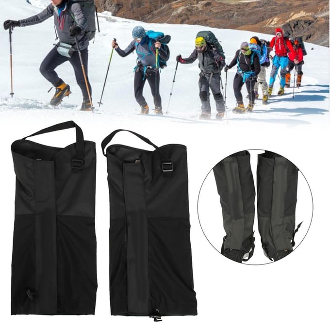 Waterdichte Verstelbare Beenkappen Outdoor Schoenenovertrek Legging Sneeuwbescherming black