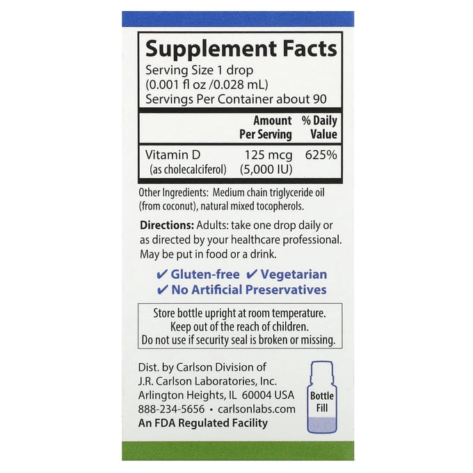 Super Daily®, D3, 125Mcg (5.000 IE), 2.54ml (0,086 vloeistofounce)
