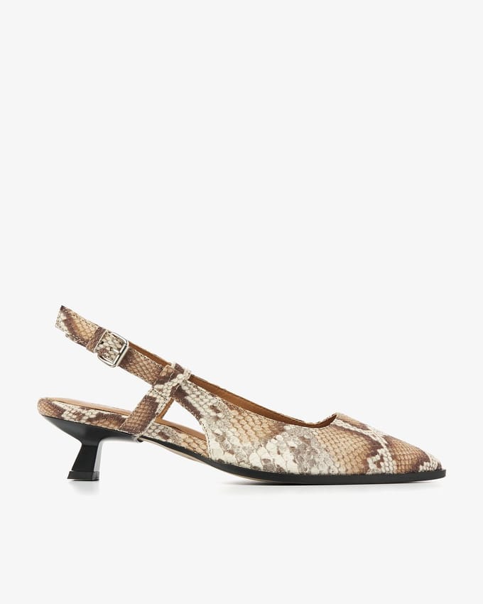 VIA VAI Lea Elina Slingbacks Dames - Leer - Cognac - Maat 41