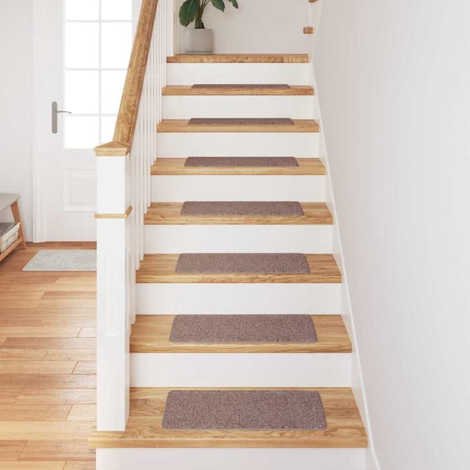 vidaXL - Antislip - Trapmatten - 15 - st - 60 - x - 25 - cm - Lichtbruin - PP - Rechthoekig