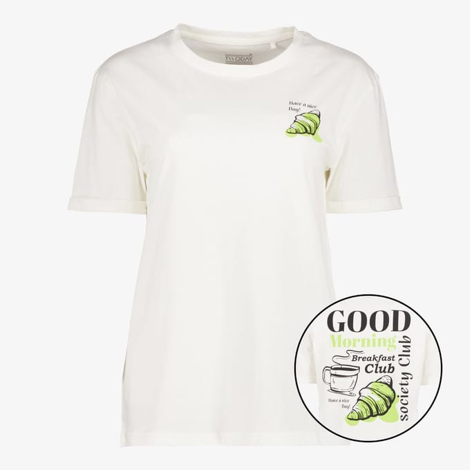 TwoDay dames T-shirt met backprint wit - Maat M