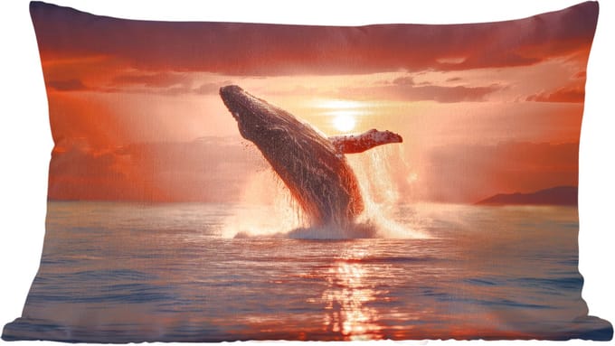 Sierkussens - Kussentjes Woonkamer - 60x40 cm - Walvis - Zon - Zee