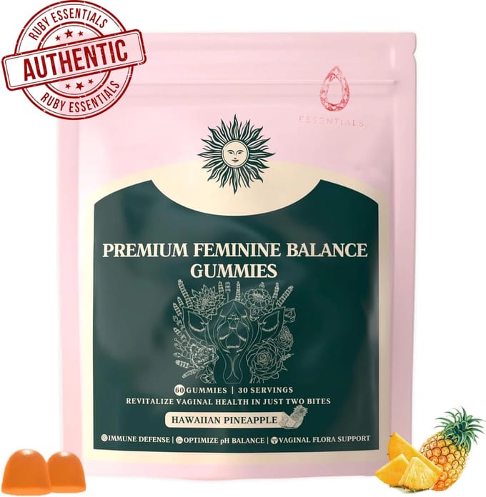 Ruby Essentials - Balans Gummies - Intieme Balans - Voor Vrouwen - Ananas Gummies - Feminine Balans Gummies - Vegan
