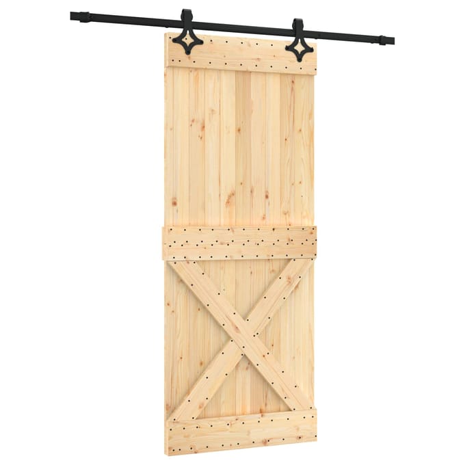 vidaXL - Schuifdeur - 85 - x - 210 - cm - Massief - Pine - Hout - (Onbehandeld)