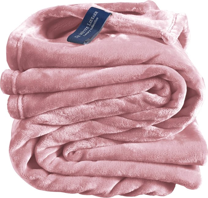 De Witte Lietaer Fleece deken Cosy Dusty Rose - 150 x 200 cm - Roze