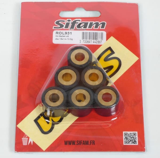 sifam variator roller voor scooter sym 125 allo 2010 tot 2017 18x14 13.5grs nieuw