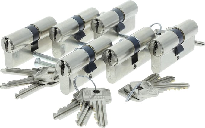 STARX PROFIELCILINDER GELIJKSLUITEND SKG2 60MM VERNIKKELD