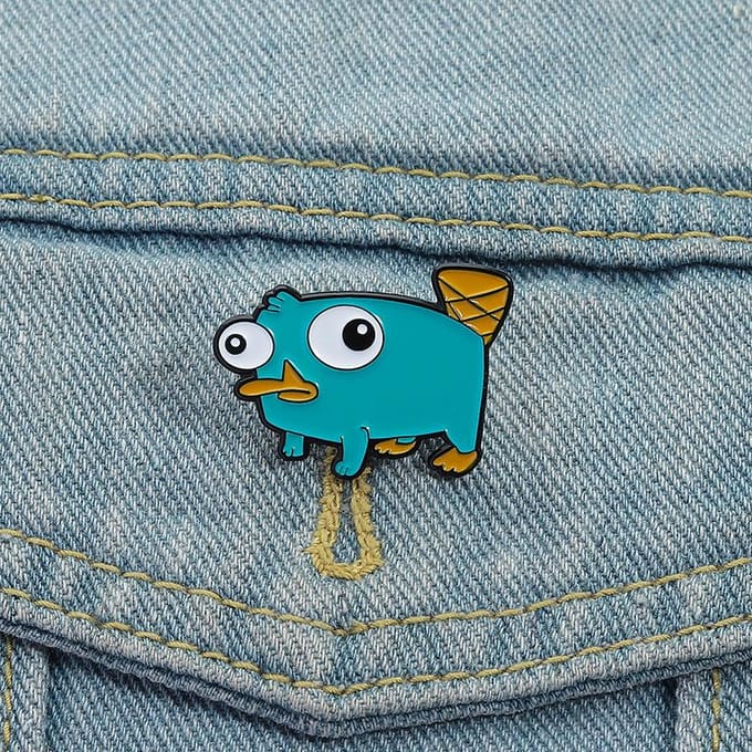 Schattige Groene Lelijk Eend Vormige Broche, Creatieve Cartoon Persoonlijkheid Klein Monster Eend Pin Badge blauw