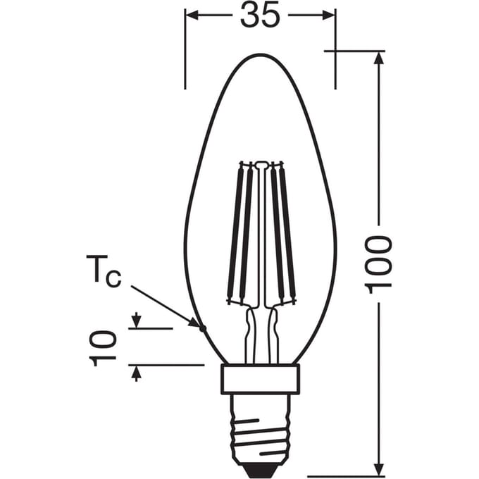 Osram LED Classic E14 Kaars Filament Mat 2.2W 470lm - 840 Koel Wit | Vervangt 40W