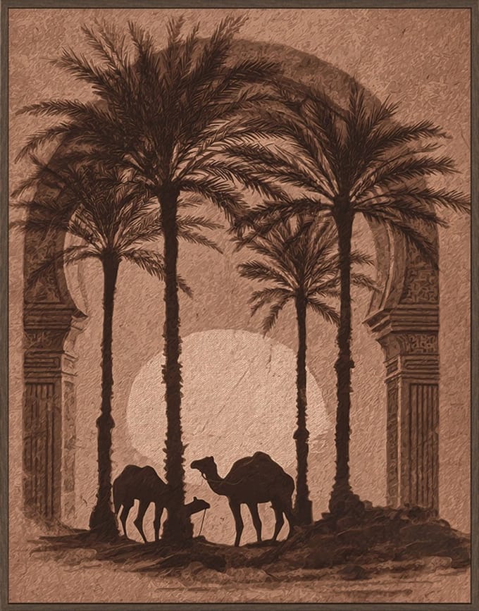 Schilderij 70x90cm Desert Silhouettes