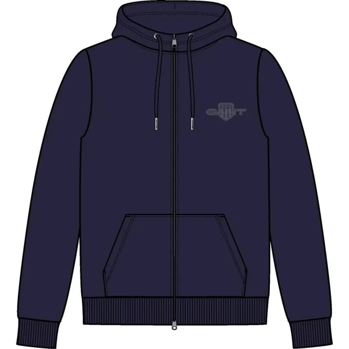 Dames Regular Zip Hoody Gant Tonal Shield