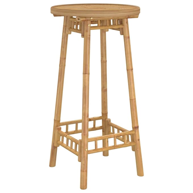 vidaXL - Bartafel - voor - buiten - Rond - Ø55x100 - cm - bamboe