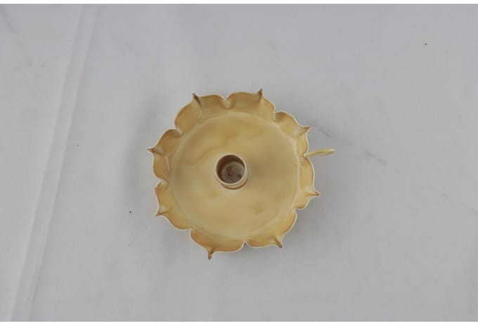 Kandelaar beige 14x13x4cm
