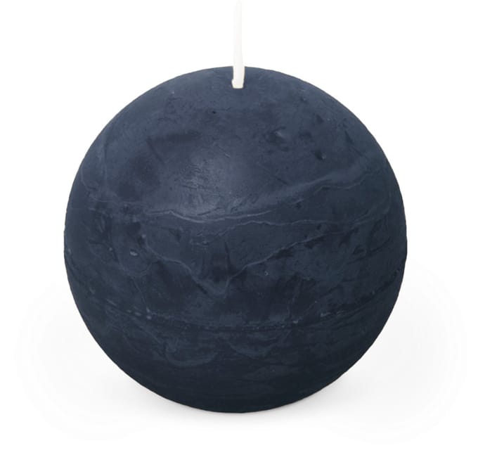 Kaars rustiek bol 80 mm donkerblauw Spaas