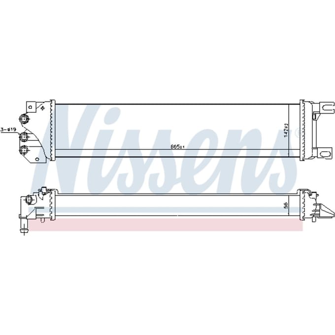 Lage-temperatuurRadiator, laadluchtRadiator NISSENS 620155