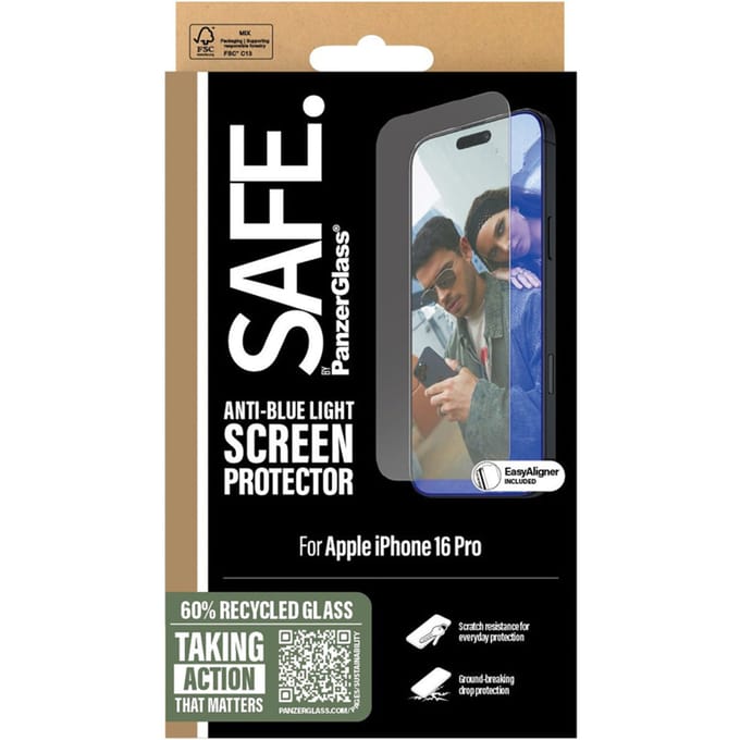 SAFE by PanzerGlass EyeScreenprotector Ultra Wide Fit met applicator geschikt voor Apple iPhone 16 Pro