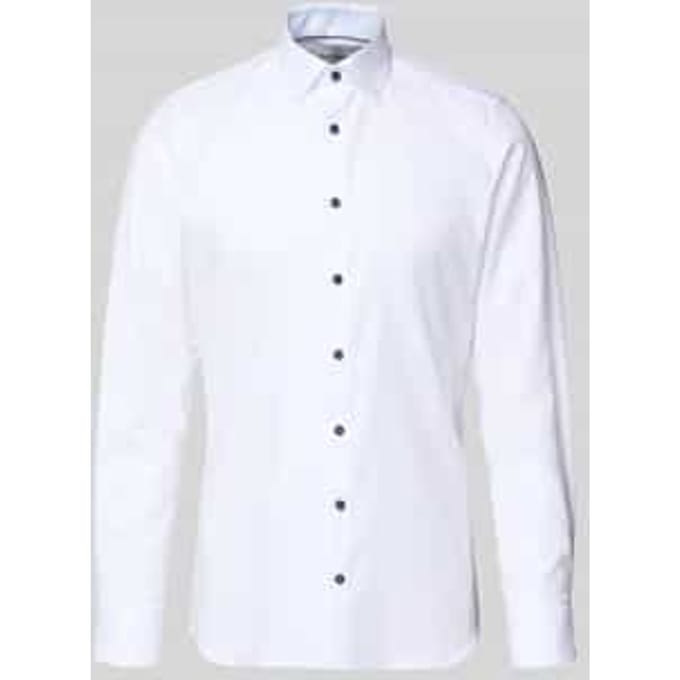 slim fit zakelijk hemd met kentkraag