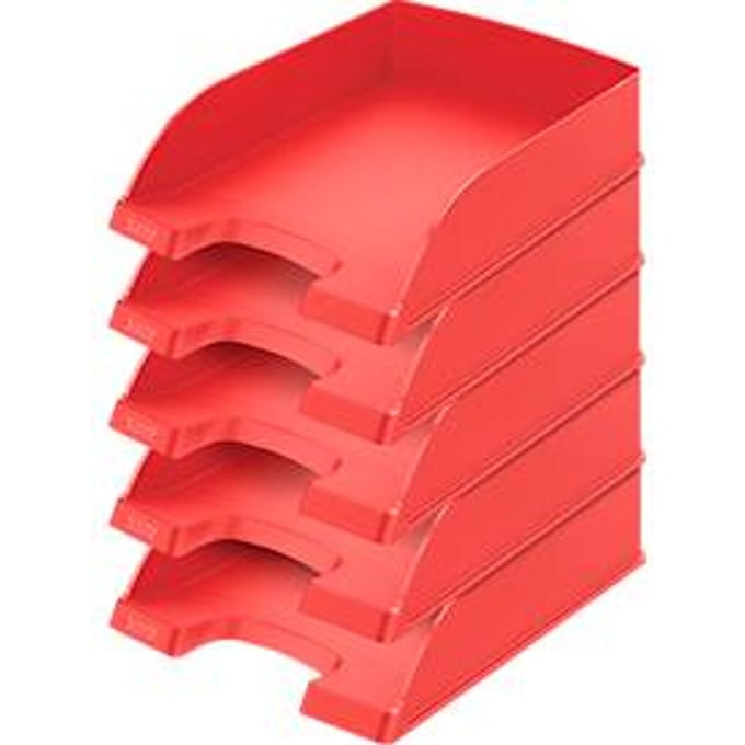 LEITZ® Opbergmand standaard 5227, kunststof, 5 stuks, rood