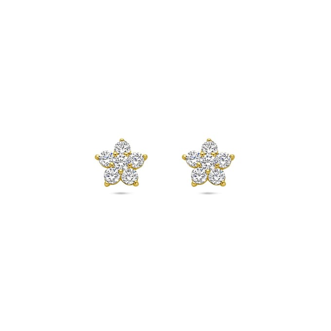 Oorknoppen Bloem Zirkonia 6 Mm
