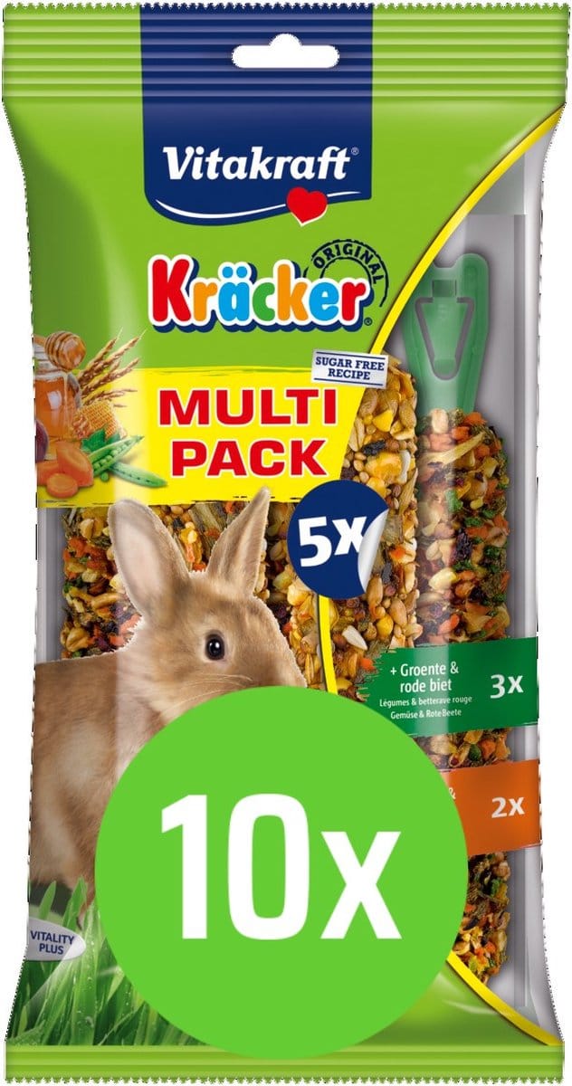 10x Vitakraft honing/groentekräcker dwergkonijn voordeelpak à 5 stuks