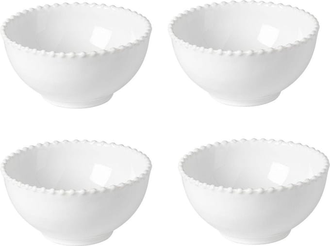 Costa Nova aardewerk kom 16 cm Pearl wit - set van 4