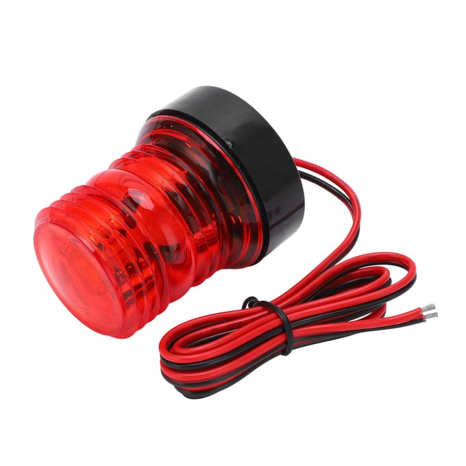 Feu de navigation LED pour bateau 360 degrés Feu d'ancre tous azimuts Feu de poupe marin Lumière rouge pour la navigation CC red