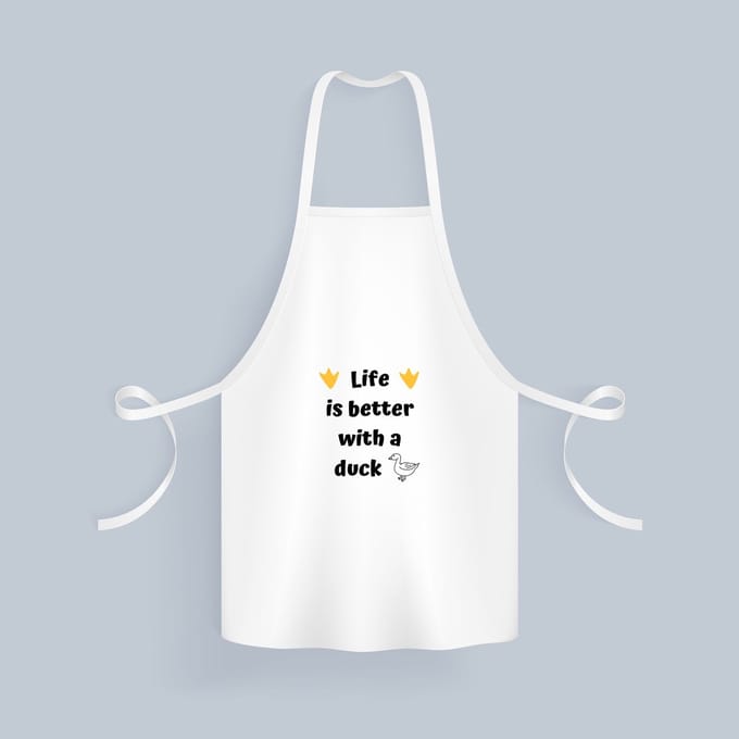 Akyol - life is better with a duck Keukenschort - Eend - eenden liefhebbers - verjaardag - cadeau - kado - geschenk - 82 bij 71 cm