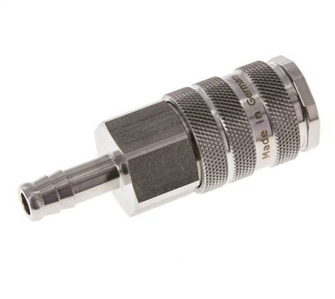 RVS 316L DN 10 Luchtkoppeling Snelkoppeling 9 mm Slangpilaar