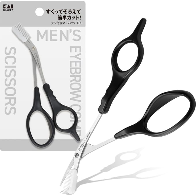 KAI - Men's Eyebrow Comb Scissors Titanium Black 1 pc