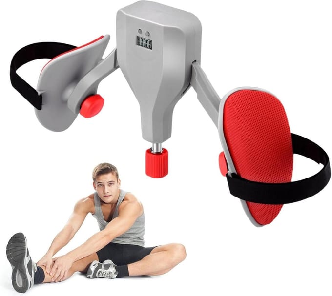 Dijbeentrainer - Beenversterker - Thuisfitness - Digitale teller - 34 x 11 cm - Grijs