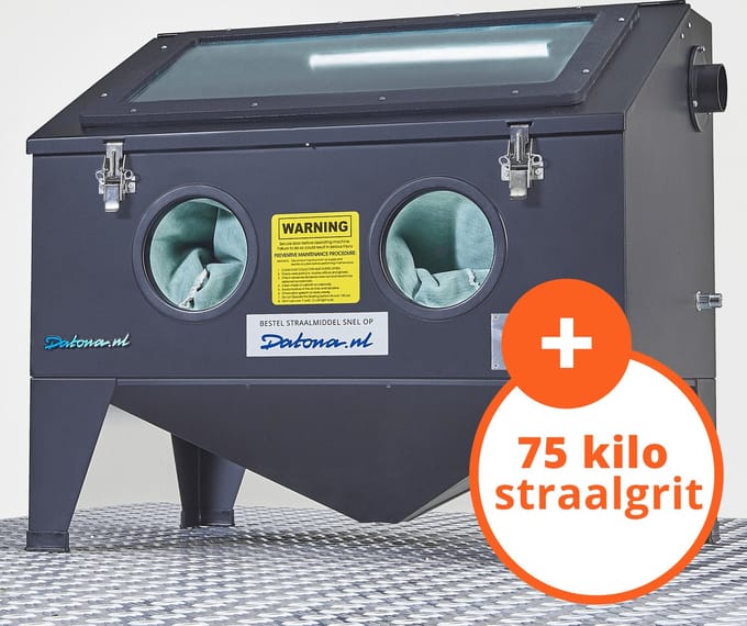 Datona® Straalcabine - 175 liter + Straalmiddel - Zwart