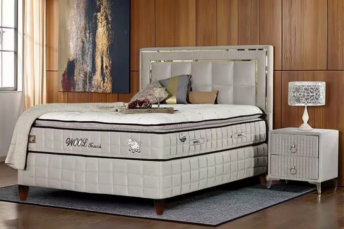 BSS Bedding WoolTouch - Boxspring - 140x200 - Inclusief Dekbed - Natuurlijke Schapenwol - Complete