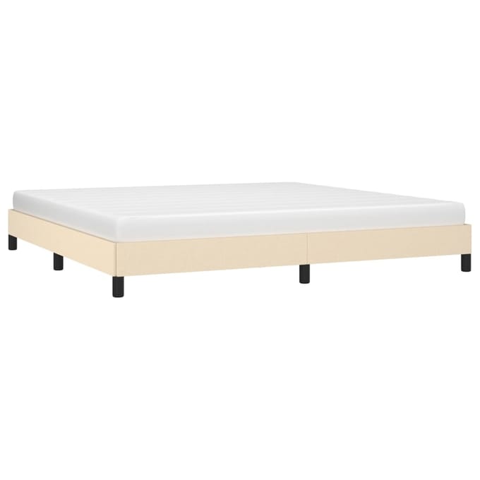vidaXL - Bedframe - zonder - matras - stof - crèmekleurig - 200x200 - cm