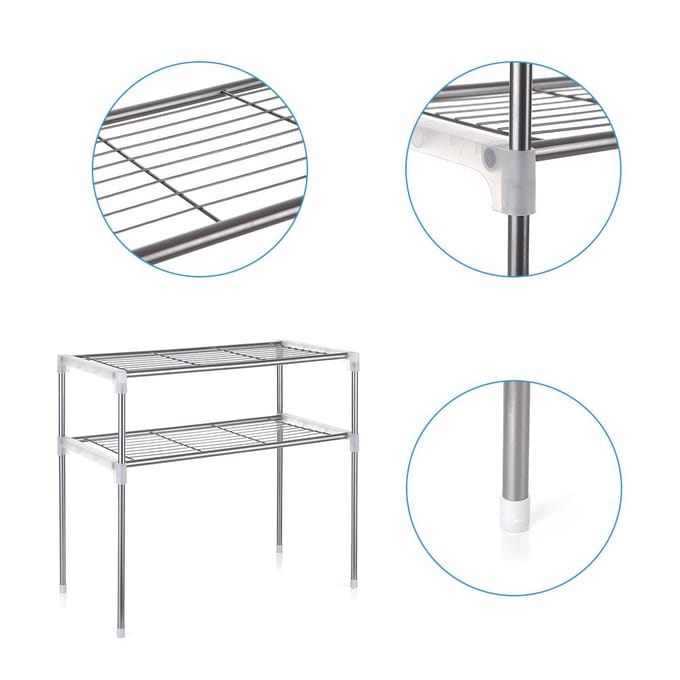 Étagère a deux niveaux multifonctions 2-Tier gray