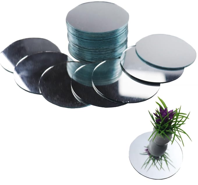 Dailygoods- Spiegelglastegels 20 Stuks - Mini Spiegels - Wanddecoratie - Cirkel