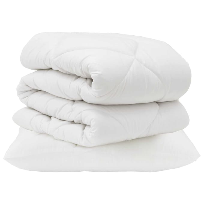 vidaXL - Deken - Set - met - kussen - 2 - st - Wit - Microvezel