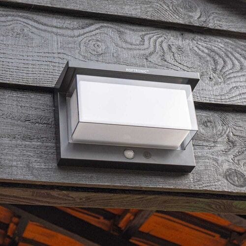 Arlo - Moderne LED Solar wandlamp buiten met sensor - Bewegingssensor & Schemerschakelaar - 4 lichtstanden - 2700K extra warm wit - IP65 waterdicht - Zwart
